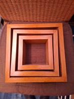 3 Houten vierkante lijst/decoratie bakjes., Huis en Inrichting, Woonaccessoires | Lijsten, Ophalen, Minder dan 50 cm, Zo goed als nieuw