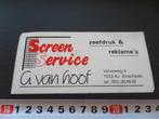 sticker enschede screen service g van hoof zeefdruk reklame, Ophalen, Zo goed als nieuw, Bedrijf of Vereniging