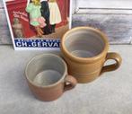 set antieke grès potten bruin / mosterd kleurig, Antiek en Kunst, Ophalen of Verzenden