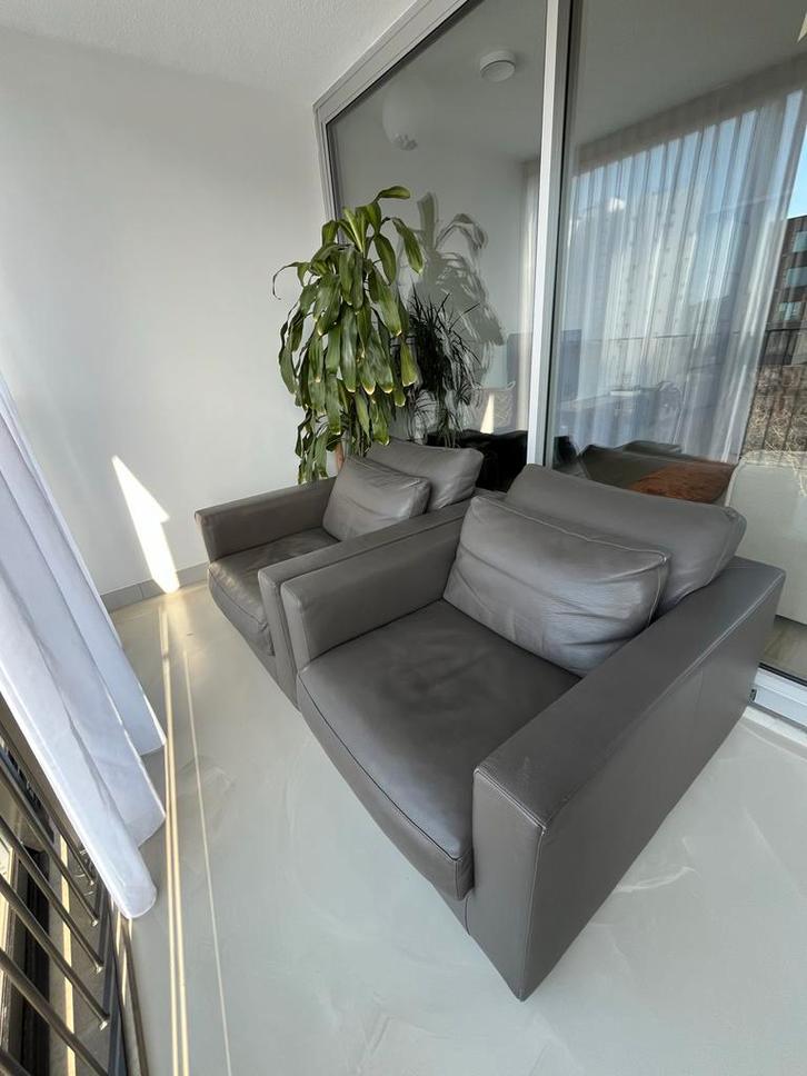 Linteloo Lederen Fauteuils (set van 2), Huis en Inrichting, Fauteuils, Ophalen of Verzenden
