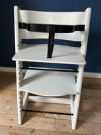 Stokke Tripp Trap meegroeistoel: Oud model met beugel + blad, Ophalen, Zo goed als nieuw, Meegroeistoel, Afneembaar eetblad