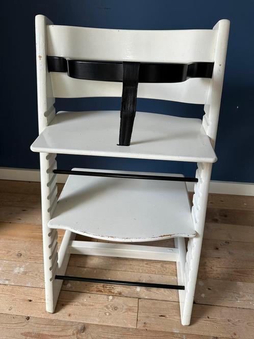 Stokke Tripp Trap meegroeistoel: Oud model met beugel + blad, Kinderen en Baby's, Kinderstoelen, Zo goed als nieuw, Meegroeistoel