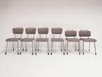 Set van 6 geherstoffeerde Gebroeders De Wit stoelen, 1960's, De Wit, Gebruikt, Blauw, Design