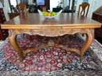 Antieke (jaren 1920) handgesneden eettafel met 6 stoelen, Ophalen