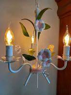 Franse Italiaanse brocante lamp luchter kroonluchter bloem, Antiek en Kunst, Ophalen of Verzenden