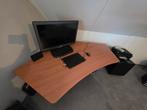 T.e.a.b. Hoekbureau in hoogte verstelbaar, Huis en Inrichting, Bureaus, Ophalen, In hoogte verstelbaar, Gebruikt, Bureau