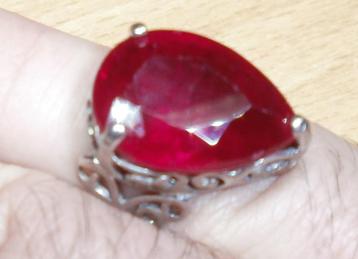 Robijn design zilver ring circa 1970 beschikbaar voor biedingen