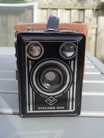 AGFA synchro box fototoestel met bruin leren tas beschikbaar voor biedingen