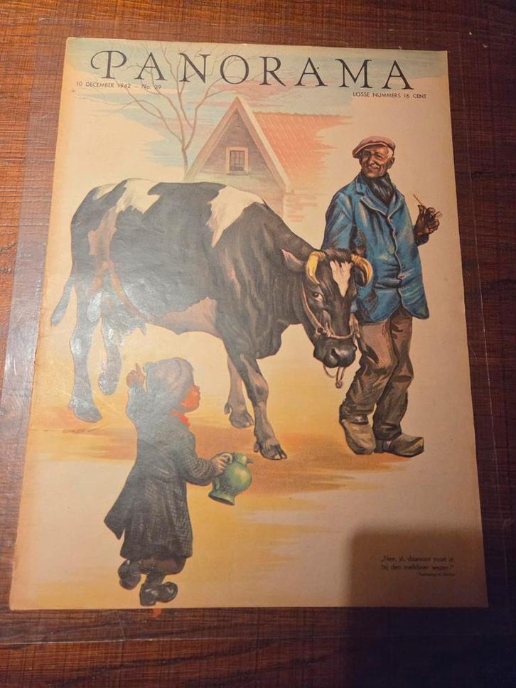 Panorama 1942 - H. Giesen Cover boerderij, koeien., Boeken, Tijdschriften en Kranten, Gelezen, Overige typen, Ophalen of Verzenden