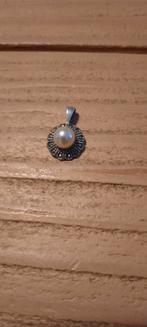 Antiek, 925 zilveren hangertje met zoetwaterparel., Ophalen of Verzenden, Zilver, Hanger, Met edelsteen