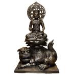 Grote Chinese bronzen Wenshu Bodhisattva op leeuw, Ophalen of Verzenden, Gebruikt
