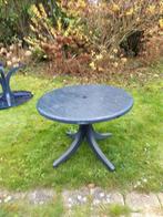 tuintafel van hartman blauw diameter 120 cm hoog ca 70 cm, Ophalen, Gebruikt, Rond, Kunststof