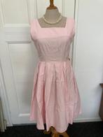 Vintage pepita jurk roze wit geblokt. Sluit met rits achter, Maat 38/40 (M), Pepita, Ophalen of Verzenden, Zo goed als nieuw