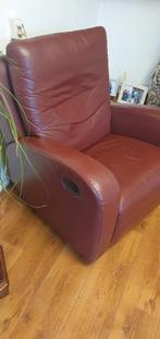 Leren relaxfauteuil, Gebruikt, Eenpersoons, Ophalen of Verzenden, Minder dan 150 cm