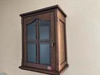 vitrine wandkastje met glazen deurtje, Huis en Inrichting, Kasten | Buffetkasten, Ophalen, Minder dan 50 cm, Gebruikt, Eikenhout