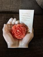 Kaars. Open handen van wax. Met christelijke bemoediging, Ophalen of Verzenden, Nieuw, Overige materialen, Minder dan 25 cm