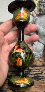 Indiase handbeschilderde India kandelaar uniek handwerk, Huis en Inrichting, Woonaccessoires | Kandelaars en Kaarsen, Verburgt Vintage