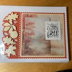 Herfstkaart studiolight met bladeren rand 2, Hobby en Vrije tijd, Ophalen of Verzenden, Zo goed als nieuw, Overige thema's