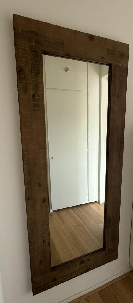 Houten wandspiegel 180 x 80 cm in perfecte staat, Huis en Inrichting, Woonaccessoires | Spiegels, Zo goed als nieuw, 75 tot 100 cm