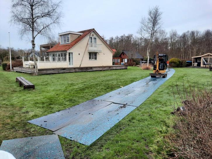 Harde kunstof rijplaten te huur HMPE, Doe-het-zelf en Verbouw, Dakpannen en Dakbedekking, Zo goed als nieuw, Dakplaat of Dakpanplaat
