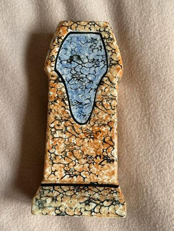 Art Deco vaas schoorsteenornament fa Wasmuël bruin blauw zwa beschikbaar voor biedingen