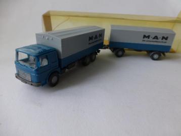 Wiking 470 MAN Bussing vrachtwagen + aanhanger met huif beschikbaar voor biedingen
