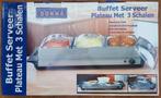 buffet serveerplateau met 3 bakken, Ophalen of Verzenden, Zo goed als nieuw, Overige materialen, Overige typen