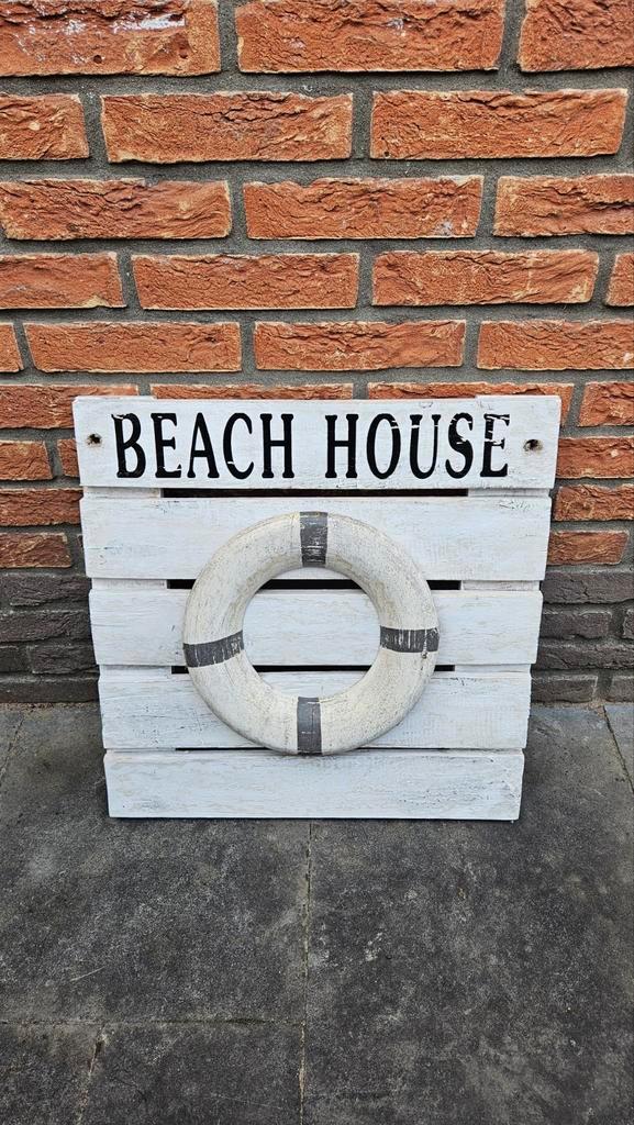 Beach House Wanddecoratie met Reddingsboei, Huis en Inrichting, Woonaccessoires | Wanddecoraties, Zo goed als nieuw, Ophalen