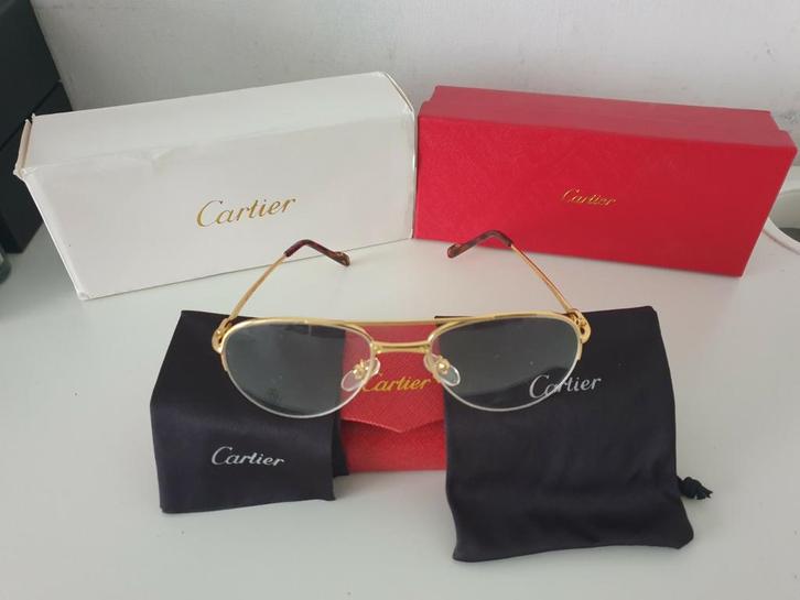 Cartier bril ronde glazen, Sieraden, Tassen en Uiterlijk, Zonnebrillen en Brillen | Heren, Nieuw, Bril, Overige merken, Overige kleuren
