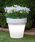 Ronde plantenbak met licht MAGNOLIA 60 cm WIT, Tuin en Terras, Bloempotten, Ophalen, Kunststof, Gebruikt, 40 cm of meer
