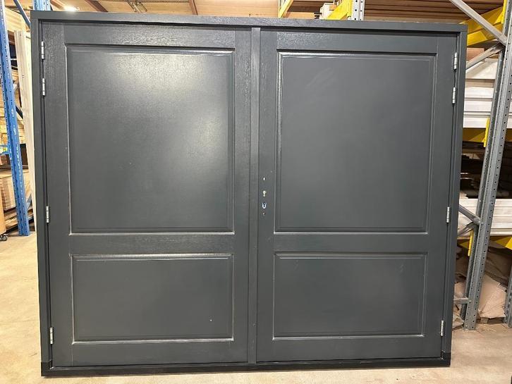 garagedeuren met kozijn, Doe-het-zelf en Verbouw, Deuren en Horren, Nieuw, Buitendeur, 200 tot 215 cm, 80 tot 100 cm, Hout, Ophalen
