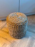 Handgevlochten Zeegras Poef - Stevig & Comfortabel, Rond, Riet of Rotan, Ophalen of Verzenden, Zo goed als nieuw
