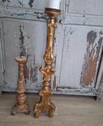 Twee bois dore kandelaars., Ophalen of Verzenden