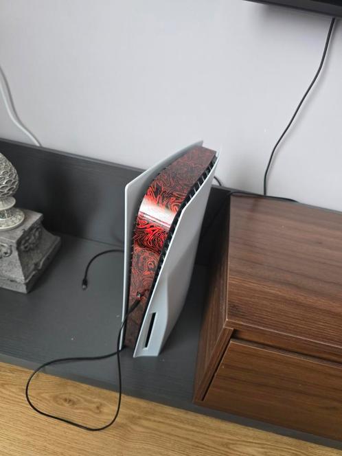 PlayStation 5 met Custom Skin + Headset, Spelcomputers en Games, Spelcomputers | Sony PlayStation 5, Zo goed als nieuw, Playstation 5