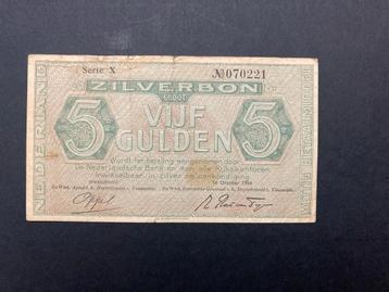 5 gulden 1944 Zilverbon beschikbaar voor biedingen