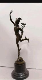 Mercurius. Bronzen beeld . Gesigneerd 42 cm hoog, Ophalen of Verzenden
