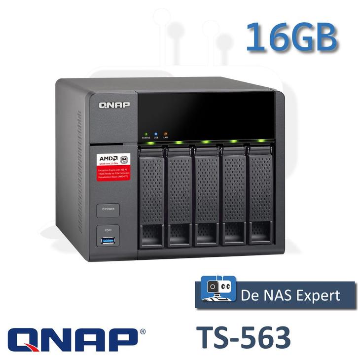 NAS QNAP TS-563 16GB refurbished, Computers en Software, NAS, Refurbished, Ophalen of Verzenden