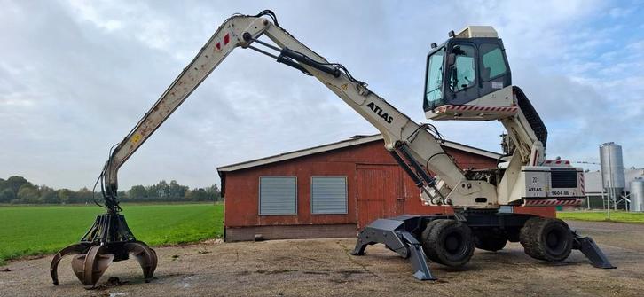 ATLAS 1604 MI Overslagkraan. Bj 1996. Met poliepgrijper., Zakelijke goederen, Machines en Bouw | Kranen en Graafmachines, Kraan