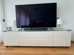 TV Meubel met Glazen Bovenkant, Ophalen, Kunststof, 150 tot 200 cm, Zo goed als nieuw