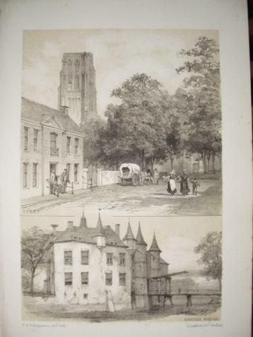 08 / Vucht - Vught straat en Kerk / Kasteel Maurik Litho 187 beschikbaar voor biedingen