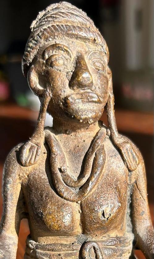Antiek Indiaas bronzen beeld van Guru Acharya (Ayurvedisch), Antiek en Kunst, Antiek | Koper en Brons, Verzenden