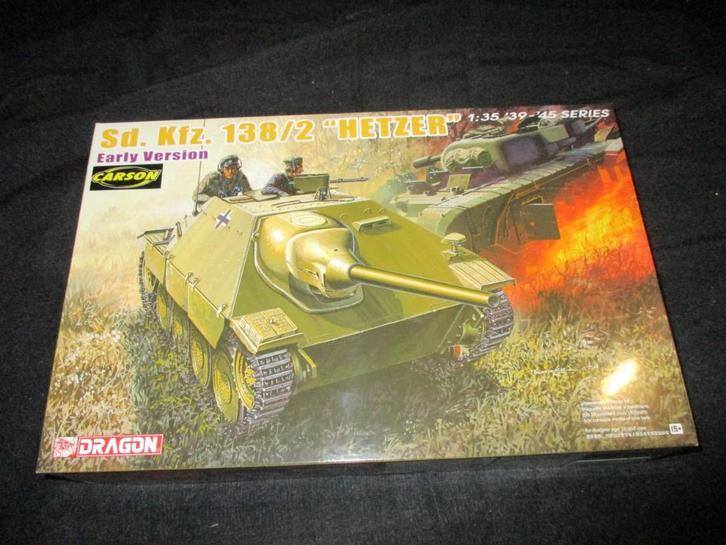 H-523,DRAGON 1-35,NO,6708,Jagdpanzer 38 (t) "Hetzer" early e, Hobby en Vrije tijd, Modelbouw | Auto's en Voertuigen, Nieuw, Tank