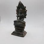 Khmer Boeddha op Naga Angkor Periode, antieke brons beeld., Ophalen of Verzenden, Brons