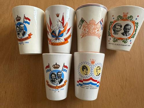 6 mokken Koninklijk Huis, Verzamelen, Koninklijk Huis en Royalty, Zo goed als nieuw, Servies, Verzenden