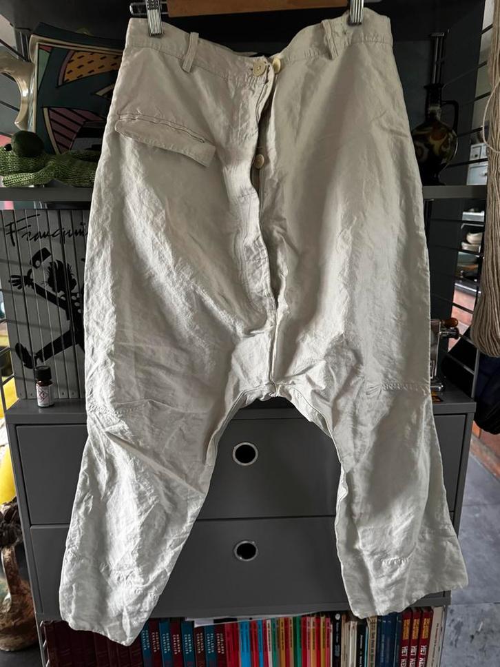 Rundholz Broek met Laag Kruis  maat: medium- Unieke Stijl, Kleding | Dames, Broeken en Pantalons, Gedragen, Maat 38/40 (M), Beige