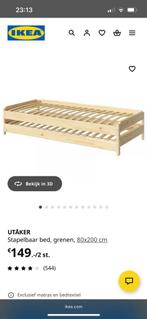 Ikea Utaker houten bedden 2x, Huis en Inrichting, Ophalen, 90 cm, Eenpersoons, Zo goed als nieuw
