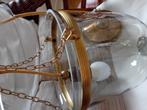 Stolp lamp glas / koper, Antiek en Kunst, Antiek | Lampen, Ophalen of Verzenden