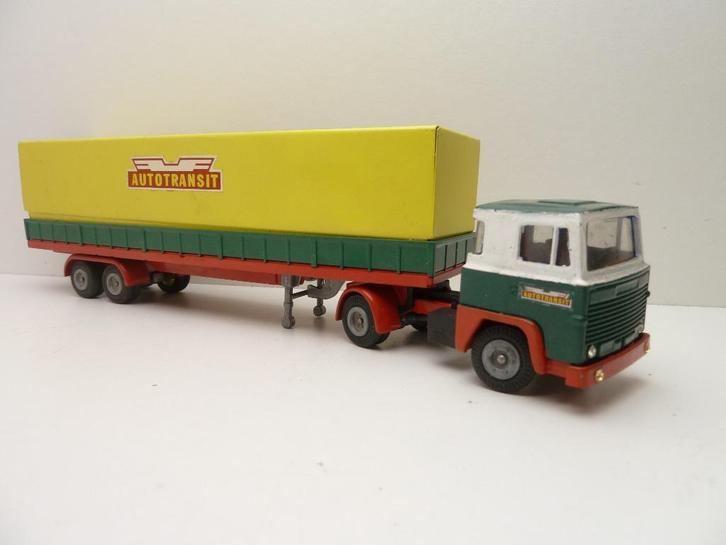 Scania 141-V8  '' Autotransit ''  Tekno   loop of sloop, Hobby en Vrije tijd, Modelauto's | 1:50, Gebruikt, Bus of Vrachtwagen