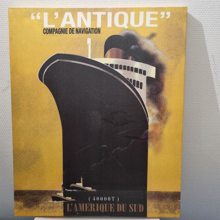 Franse deco affiche canvasprint, Verzamelen, Merken en Reclamevoorwerpen, Gebruikt, Overige typen, Ophalen of Verzenden