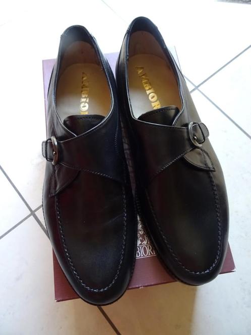 Ambiorix herenschoenen, zwart leder. Ongedragen. Maat 44 (8), Kleding | Heren, Schoenen, Nieuw, Gespschoenen, Zwart, Verzenden